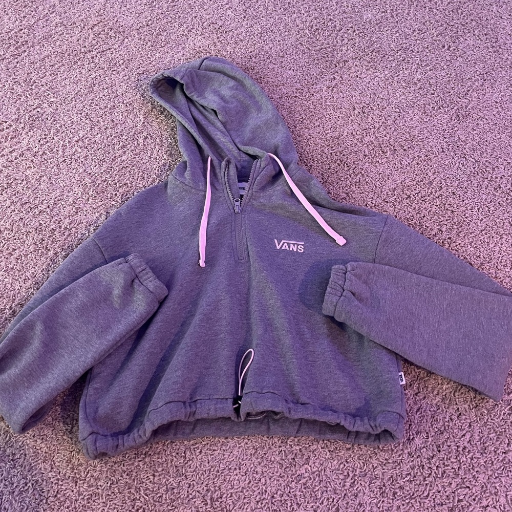 grey vans half zip pullover
